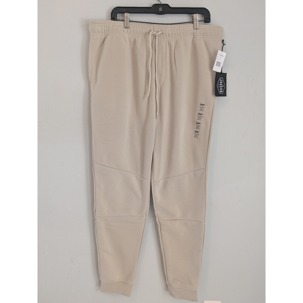 NEW Brooklyn Sz XL Men Tapered Drawstring Sweatpants The Jogger Beige Cream